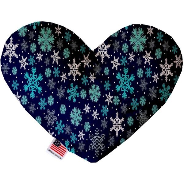 Snowflake Blues Canvas Heart Dog Toy 8 in.